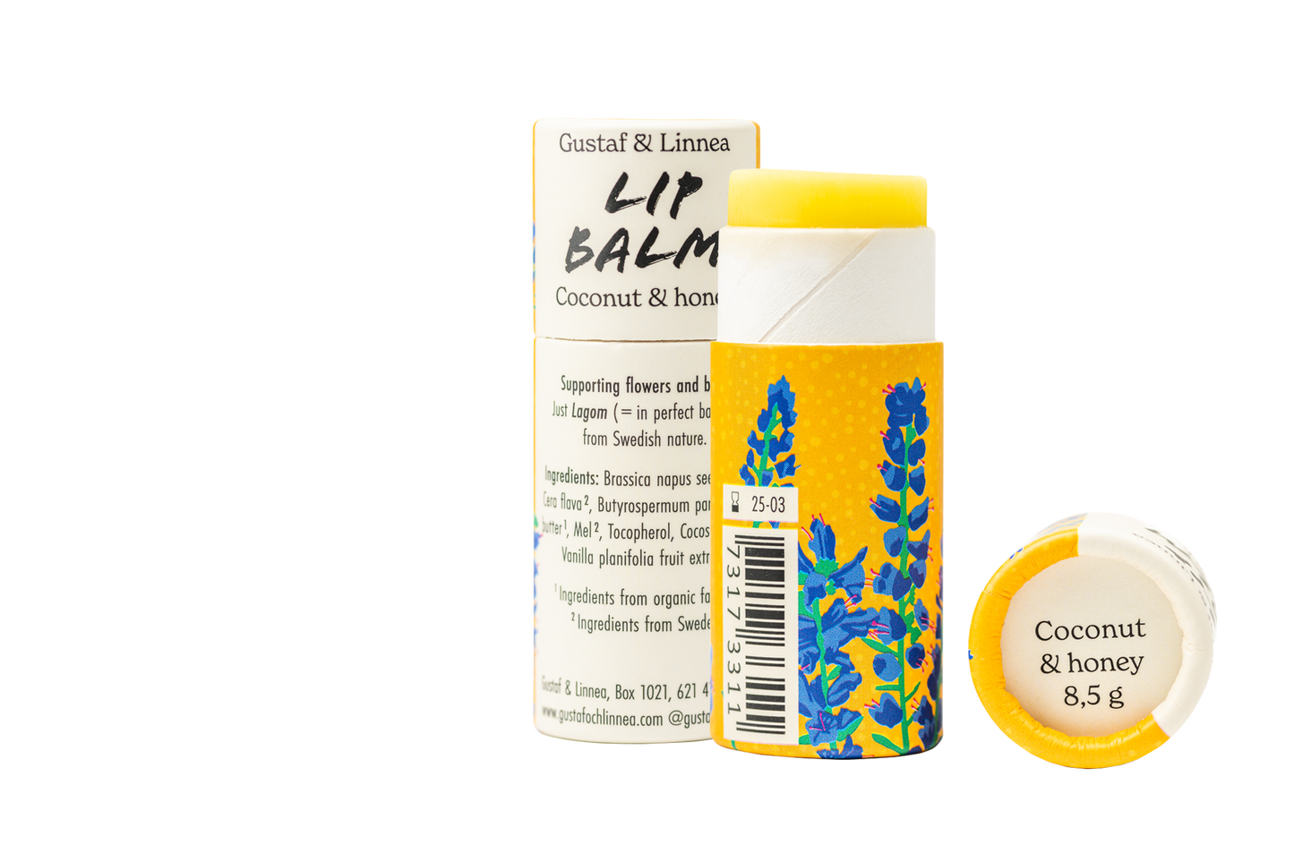 Lippenbalsam Kokos und Honig in Papierverpackung