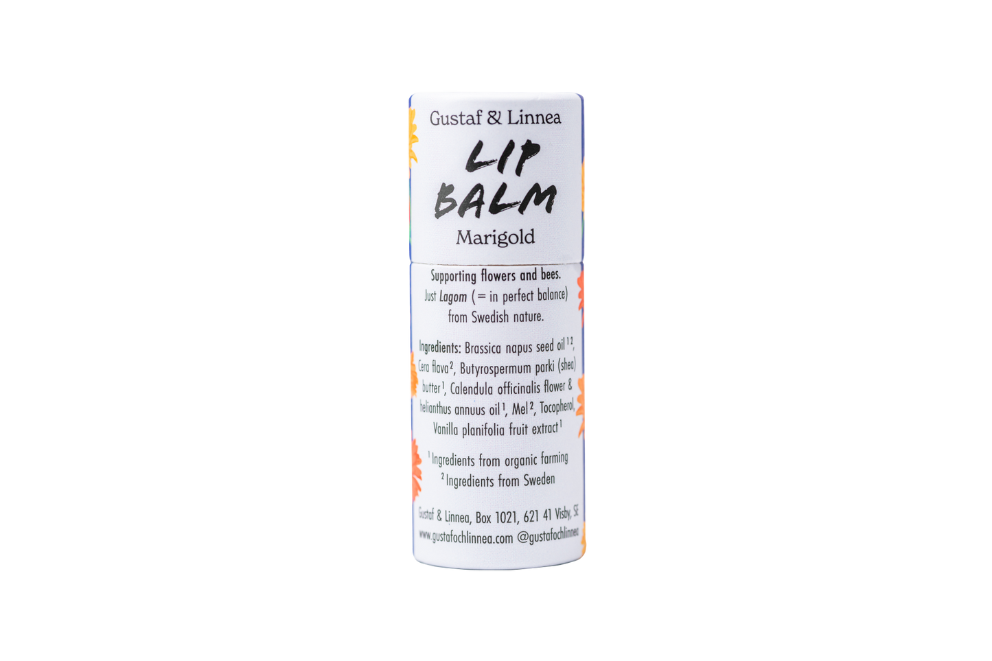 Lippenbalsam mit Ringelblume in Papierverpackung