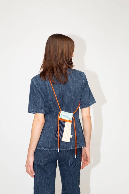 BLAUE MINI-FALTENTASCHE