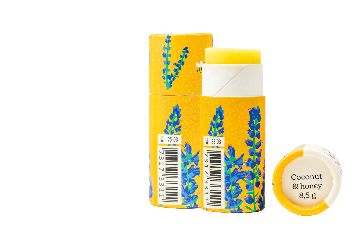 Lippenbalsam Kokos und Honig in Papierverpackung