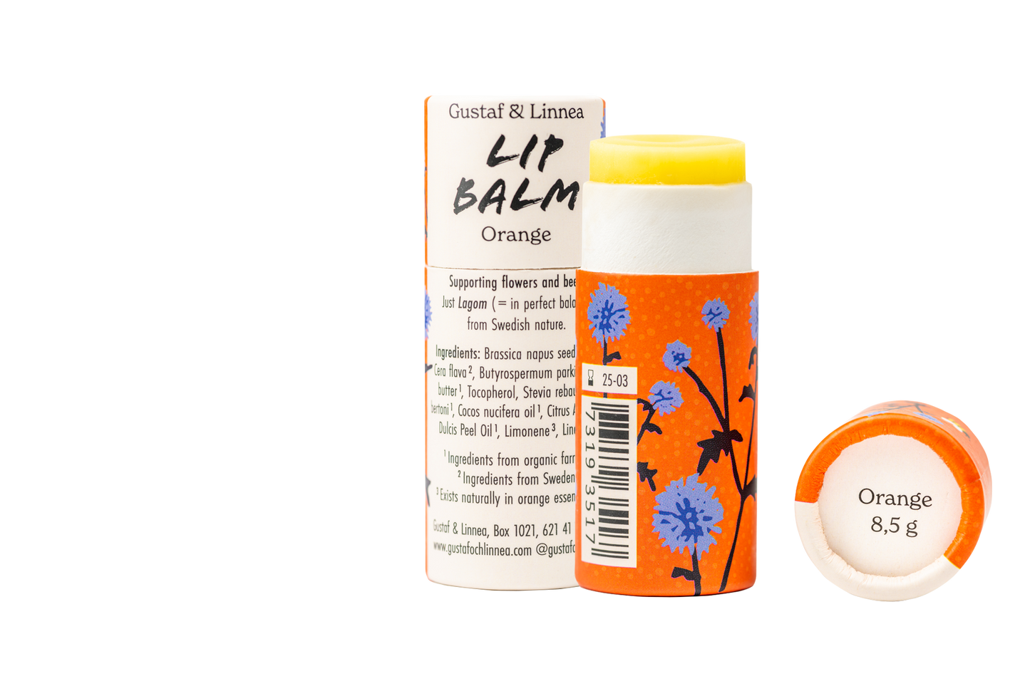 Lippenbalsam Orange in Papierverpackung